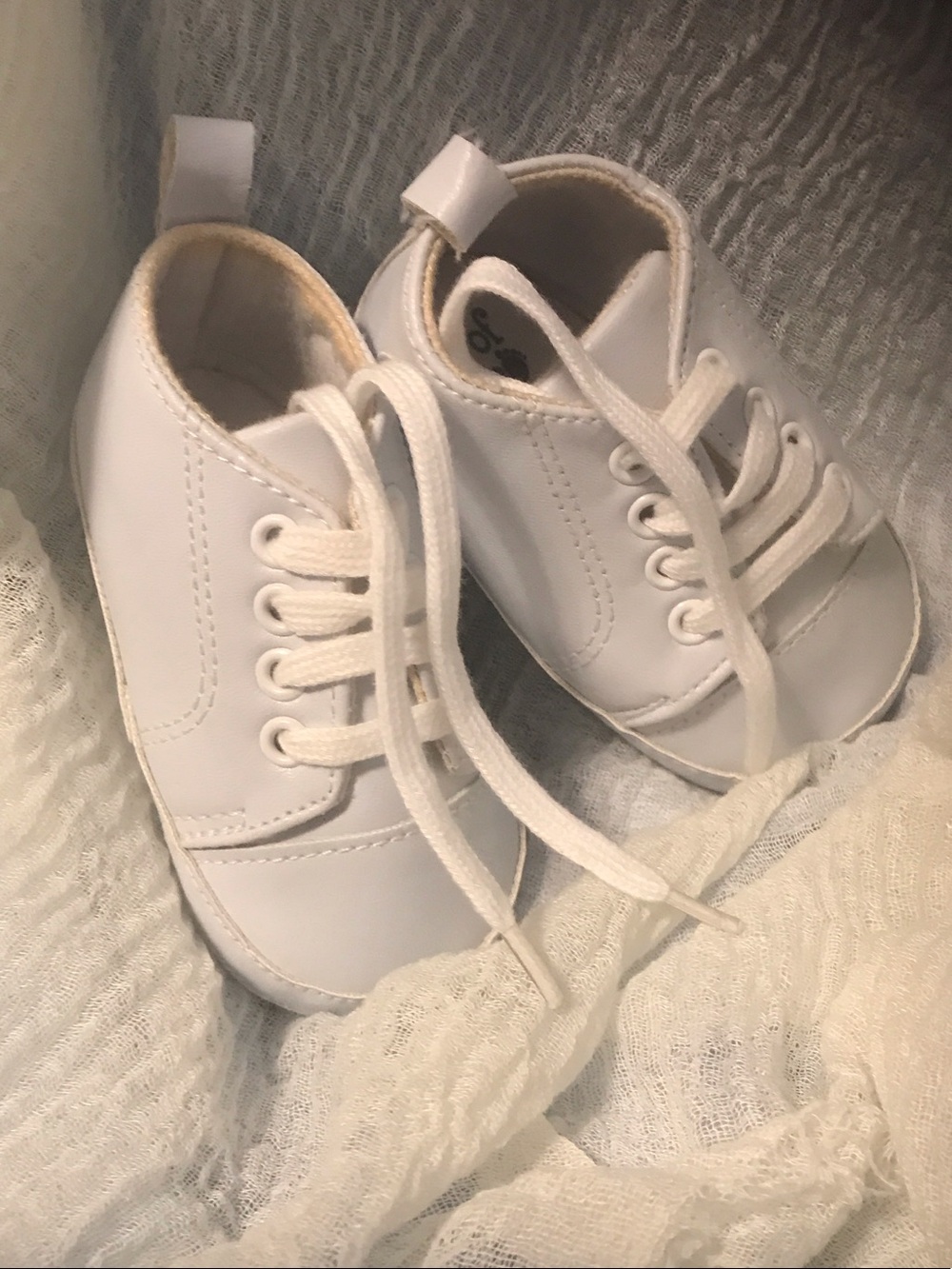 Baby Walker Lace-Up Shoes in White - Soft First Steps
